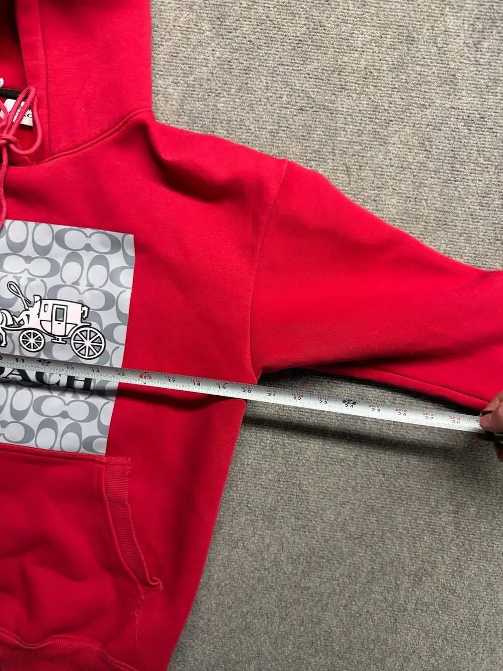 Coach Red Signature Horse and Carriage Graphic Hoodie Sweatshirt